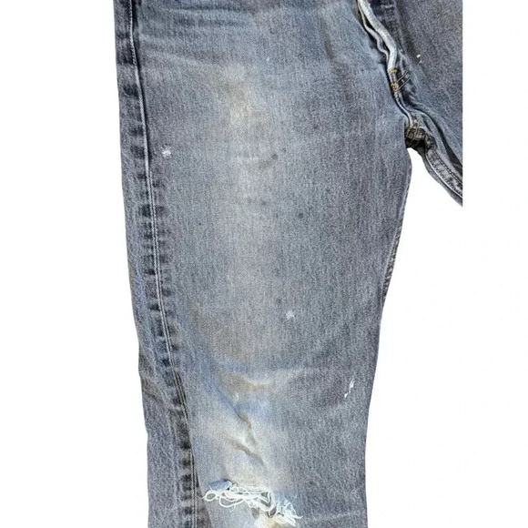 Levi's Vintage Red Tab Distressed Dirty Grunge Gray 501 Jeans Men's 32x32 Button - Picture 7 of 9